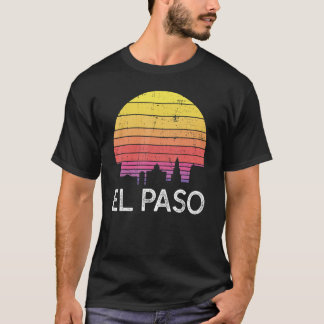 レトロテキサス州エルパソスカイラインヴィンテージアーバン建物 Tシャツ