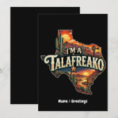 レトロテキサス砂漠の夕日 "I'm a Talafreako" 招待状 (正面/裏面)