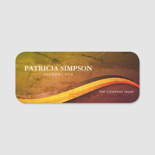 レトロテクスグランジチャ：シックなプロフェッショナル&カジュアル 名札 (正面)