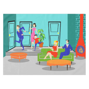 レトロテクラシックレビテーブルクロス テーブルクロス