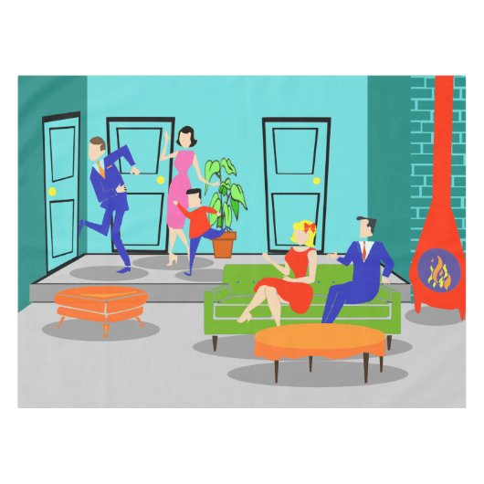 レトロテクラシックレビテーブルクロス テーブルクロス (正面(横))