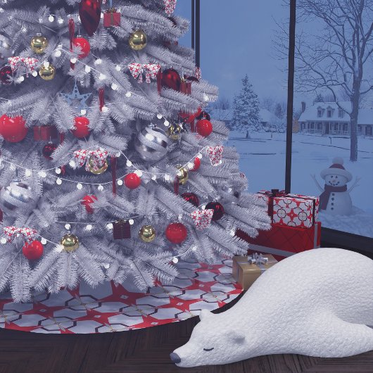 レトロテストパターン ブラッシュドポリエステルツリースカート