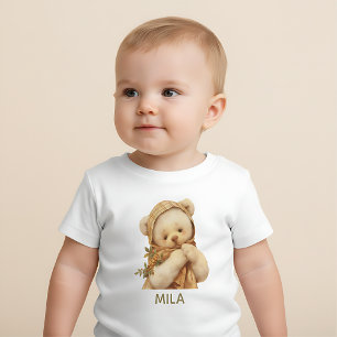 レトロテディベアベイビーシャツ ベビーTシャツ