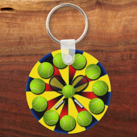 レトロテニスデザイン キーホルダー (正面)