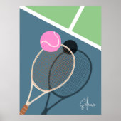 レトロテニス懸命コートスターカスタムシグネチャー ポスター (正面)