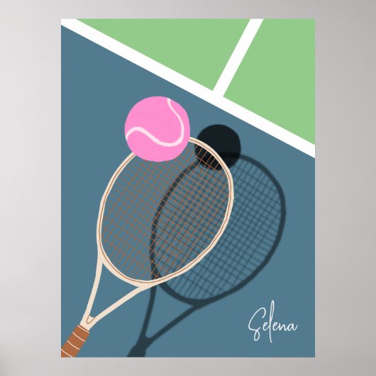 レトロテニス懸命コートスターカスタムシグネチャー ポスター (正面)