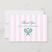 レトロテニス ピンクストライプ 感謝カード (正面)