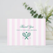 レトロテニス ピンクストライプ 感謝カード (スタンド正面)