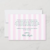 レトロテニス ピンクストライプ 感謝カード (裏面)