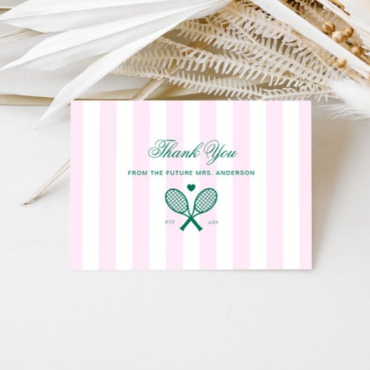 レトロテニス ピンクストライプ 感謝カード