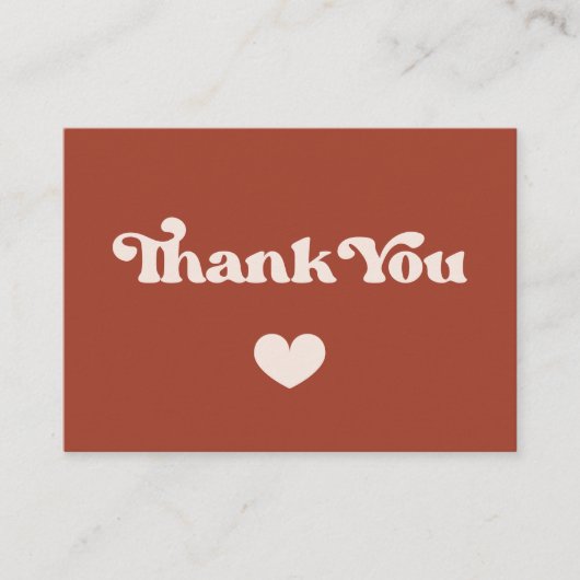 レトロテラコッタありがとうパッケージ挿入カード 名刺 (正面)