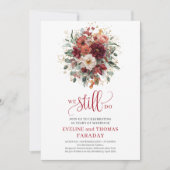 レトロテラコッタの秋の花束 "We Still Do" 招待状 (正面)