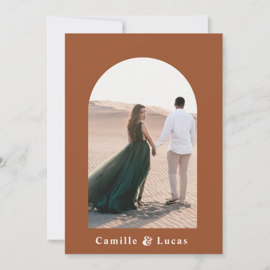 レトロテラコッタウェディングパーティー招待状 招待状 (裏面)