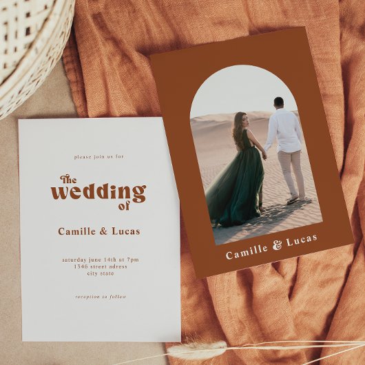 レトロテラコッタウェディングパーティー招待状 招待状