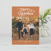 レトロテラコッタクリスマスフォトホリデーカード シーズンカード (スタンド正面)