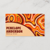 レトロテラコッタクリームオレンジQRコードボホグルーヴィー 名刺 (正面)