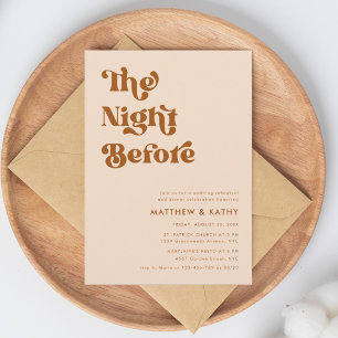 レトロテラコッタザナイトリハーサルディナー 招待状