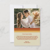 レトロテラコッタタイポグラフィサマーサン結婚ズタ サンキューカード (裏面)