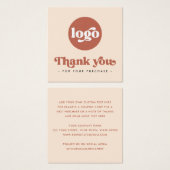 レトロテラコッタビジネス感謝してい挿入カード (正面&裏面)