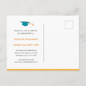 レトロテラコッタフローラエレガントリースフォトグラード インビテーションポストカード (裏面)