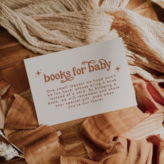 レトロテラコッタベビーシャワーベビー本 エンクロージャーカード