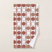 レトロテラコッタミッドセンチュリーモダンドットパターン バスタオルセット (ハンドタオル)