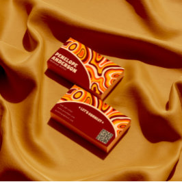 レトロテラコッタ自然QRコードボホグルーヴィートレンディー 名刺