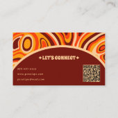 レトロテラコッタ自然QRコードボホグルーヴィートレンディー 名刺 (裏面)