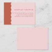 レトロテラコッタ&ピンクウェーブディスプレイシャワー エンクロージャーカード (正面/裏面)