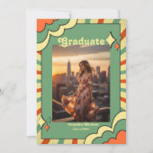 レトロテラコッタ 卒業発表 招待状 (正面)