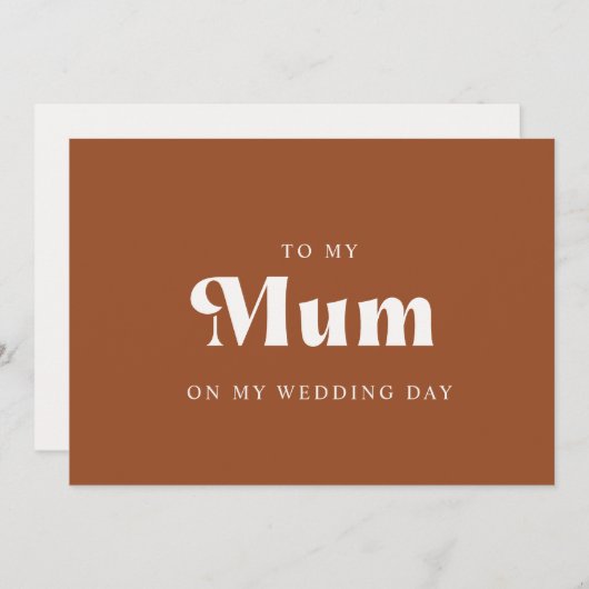 レトロテラコッタ 結婚式当日の母へ (正面/裏面)