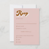 レトロテラコッタRSVPエンクロージャカード 招待状 (正面)