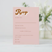 レトロテラコッタRSVPエンクロージャカード 招待状 (スタンド正面)