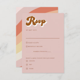 レトロテラコッタRSVPエンクロージャカード 招待状