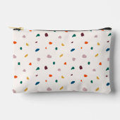 レトロテラゾグリーンオレンジイエローブルーパターン アクセサリーポーチ (正面)