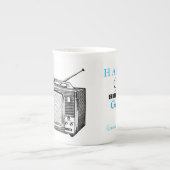 レトロテレバイザー90番目の誕生日パーソナライズされたマグカップ ボーンチャイナマグカップ (正面)