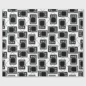 レトロテレビのパターンのカスタム色 ラッピングペーパー (フラット)