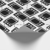 レトロテレビのパターンのカスタム色 ラッピングペーパー (角)