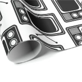 レトロテレビのパターンのカスタム色 ラッピングペーパー (ロールコーナー)