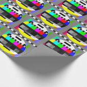 レトロテレビの信号なしのイラスト ラッピングペーパー (角)