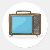 レトロテレビシール ラウンドシール (正面)