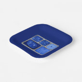 レトロテレビディナーinブルー ペーパープレート (傾斜あり)