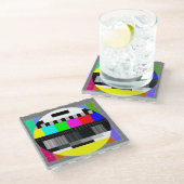 レトロテレビ信号イラストレーションなし。 ガラスコースター (アングル)