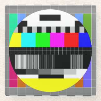 レトロテレビ信号イラストレーションなし。 ガラスコースター