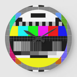レトロテレビ信号イラストレーションなし。 ラージ壁時計