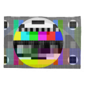 レトロテレビ信号イラストレーションなし。 枕カバー (裏面)