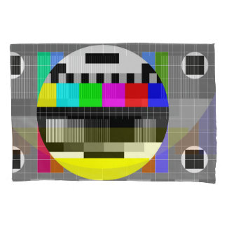 レトロテレビ信号イラストレーションなし。 枕カバー