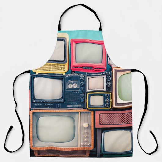 レトロテレビ受信機セット(60年代、70年代、80年代) エプロン (正面)