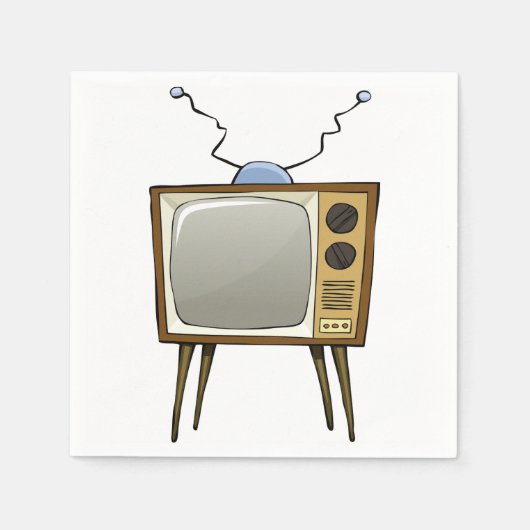 レトロテレビ紙ナプキンス スタンダードカクテルナプキン (正面)