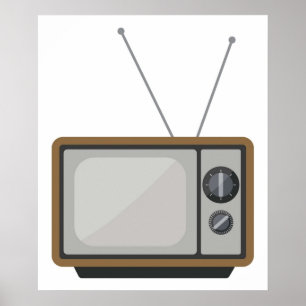 レトロテレビ設定イラストレーションTVグラフィック ポスター
